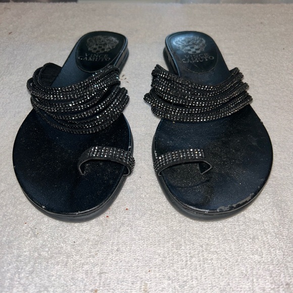 Vince Camuto Women's Black Rhinestone Size 5 1/2 Slip-on
Sandals - Picture 2 of 6